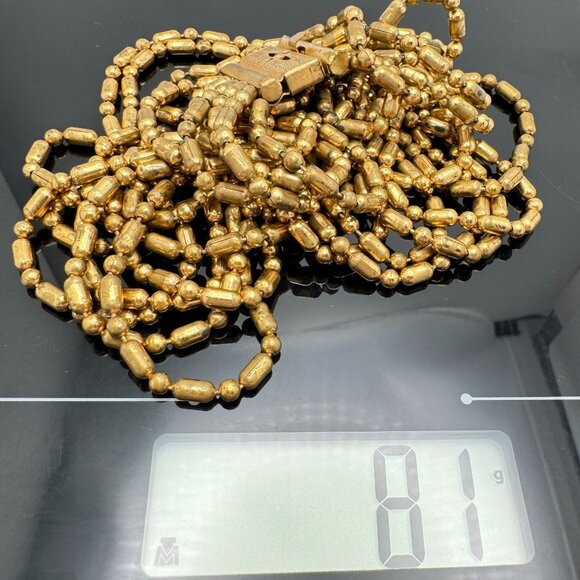 Vintage 7 Multi-Strand Gold-Tone Beaded Necklace With Intricate Clasp 16" - Picture 2 of 8